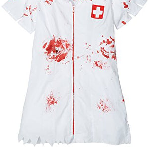 Smiffys Zombie Nurse Costume with Dress Mask and Headpiece Large