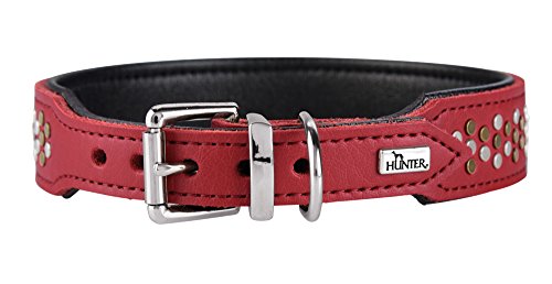 Collar Basic Rivellino, 42 Coated Split Leather Red/Black | Hunter