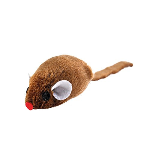 Cat Toy Plush Mouse, 7 Cm Brown, With Catnip  Pack Of 6 | Hunter