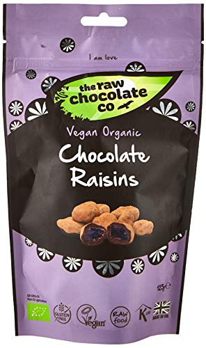 Raw Chocolate Coated Raisins 125 Grams