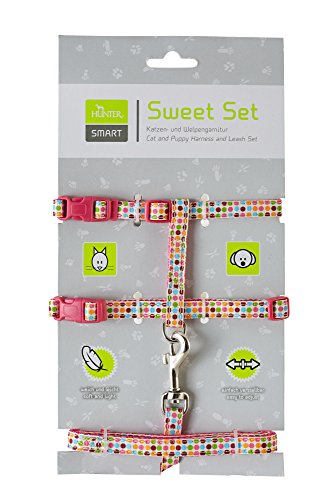 Harness With Leash Set Nylon Pink  Pack Of 3 | Hunter