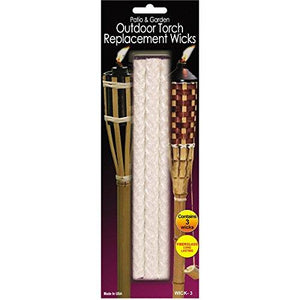 Pepperell Outdoor Torch Replacement Wicks, 8-1/4-Inch, 3 Per Package
