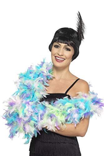 Smiffys 48059 Mixed Pastel Deluxe Boa Fancy Dress Costume Set, Multi-Colour, One Size