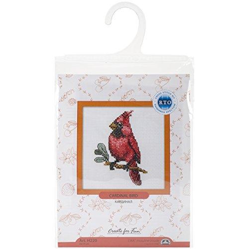 RTO 14 Count Cardinal Bird Counted Cross Stitch Kit, 4 x 4