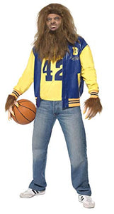 Smiffys Men's Teen Wolf Costume, Jacket, Vest, Gloves, Wig & Beard, Size: L, Color: Blue and Yellow, 35047