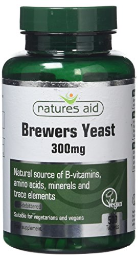 Natures Aid Brewers Yeast, 300 mg, 500 Tablets (Natural Source of B-Vitamins, Amino Acids, Minerals and Trace Elements, Vegan Society Approved, Made in the UK)