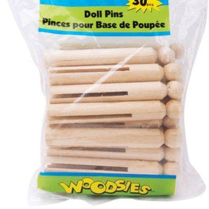 Simply Art Wood Round Doll Pins 30 ct.