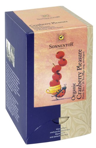 Sonnentor Cranberry Pleasure Fruit Tea 3 g (Pack of 2, Total of 36 Double Chamber Bags)