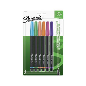 Sharpie 1802225 Pen, Fine Point, Assorted Colors, 6-Count