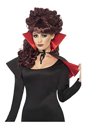 Smiffys Mini Vamp Cape with High Collar - Red and Black