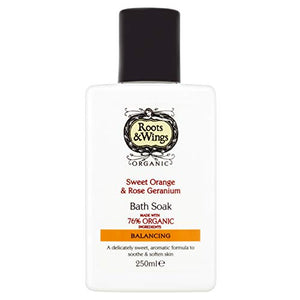 Roots & Wings Organic Balancing Sweet Orange and Rose Geranium Bath Soak 250ml