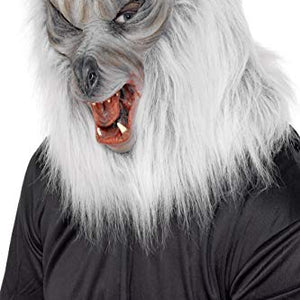 Smiffys Wolf Mask Overhead with Fur - Adult, One Size