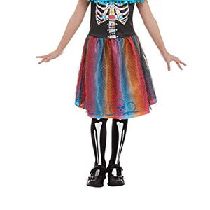 Smiffys 50788L Day of The Dead Girl Costume, Multi-Colour, L - Age 10-12 years