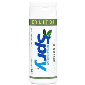 Spry Green Tea Xylitol Gum - Pack of 30 Tablets