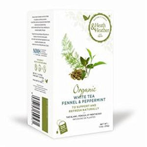Heath & Heather Organic White Tea, Fennel & Peppermint Tea 20bags