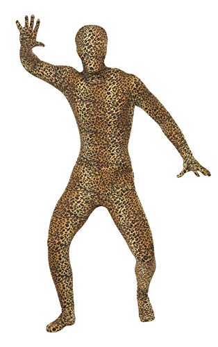 Smiffys Men's Leopard Print Second Skin Suit, Size: L, Colour: Brown, 24283