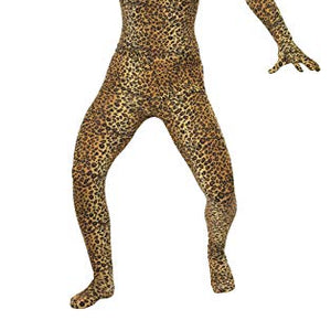 Smiffys Men's Leopard Print Second Skin Suit, Size: L, Colour: Brown, 24283