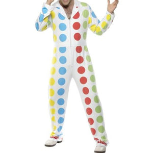 Smiffy's Male Twister Costume with Jumpsuit and Spinning Board Hat - Multi-Colour