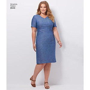 Simplicity Pattern 8543 Misses' and Women's Amazing Fit Dress Size 20W-28W Sewing Pattern