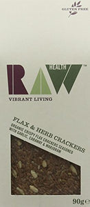 Raw Health Organic Flax and Herb Crackers 90g (Pack of 4)