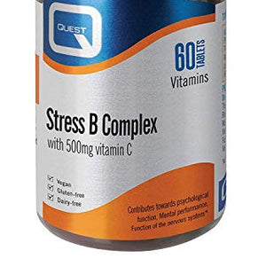 Quest Stress B Complex with 500mg Vitamin C 60 Tablets