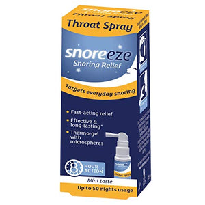 Snoreeze Throat Spray 23.5ml. Tensions and lubricates Throat to Relieve snoring