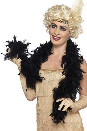 Smiffys Boa Feather, 50 g/150 cm - Black