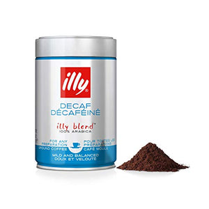 illy Decaffeinated Ground Coffee, 250 g (Packaging may vary)