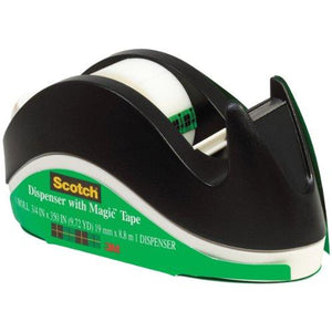 Scotch Dispenser with Magic Tape, 3/4 x 350 Inches - Assorted Colors (C29)
