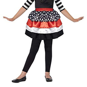 Smiffys Toddler's Skully Girl Costume, Dress and Headband, Colour: Black, Red and White, Size: M, 44288