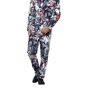 Smiffys Men's Zombie Suit, Jacket, Trousers & Tie, Size: L, Colour: Multi, 45563