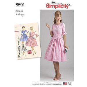 Simplicity Pattern 8591 Misses' and Petites' Vintage Dress SIZE 12-20 SEWING PATTERN