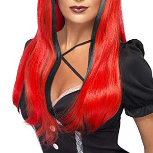 Smiffys Bewitching Wig - Red Over Black