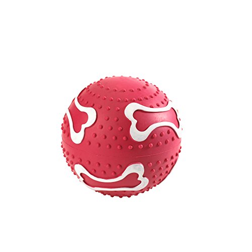 Dog Toy Ball With Squeeker, 8 Cm Rubber Red  Pack Of 3 | Hunter