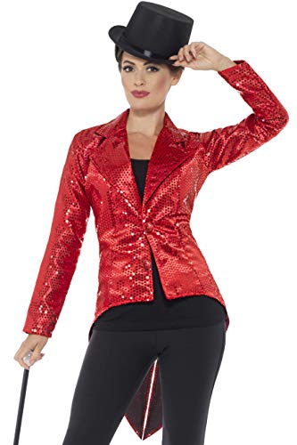 Smiffys 46958M Red Ladies Sequin Tailcoat Jacket