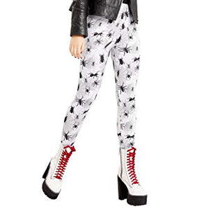 Smiffys 66000M Bug Print Leggings, Women, White, M - UK Size 12-14