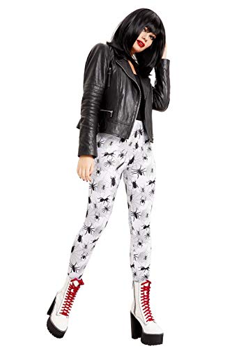 Smiffys 66000S Bug Print Leggings, Women, White, S - UK Size 08-10