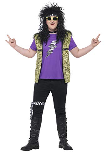 Smiffys 44649XL Men's Curves 80s Rock Star Costume (X-Large)