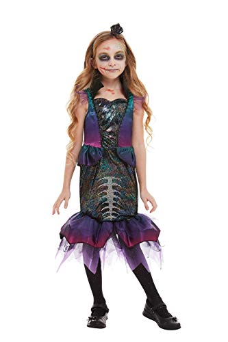Smiffys 51077M Dark Mermaid Costume, Girls, Purple, M - Age 7-9 years