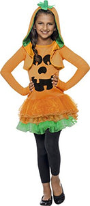 Smiffys Children's Pumpkin Tutu Dress Costume,Tutu Dress & Hooded Jacket, Size: L, Colour: Orange, 43021