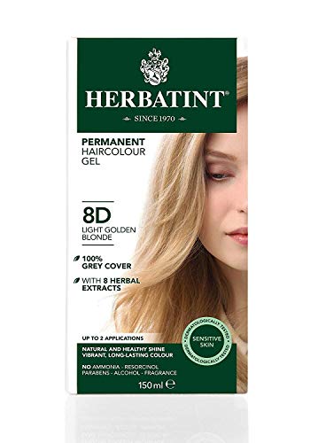 Herbatint Permanent Herbal Hair Colour Gel, 8D Light Golden Blonde, 150 ml