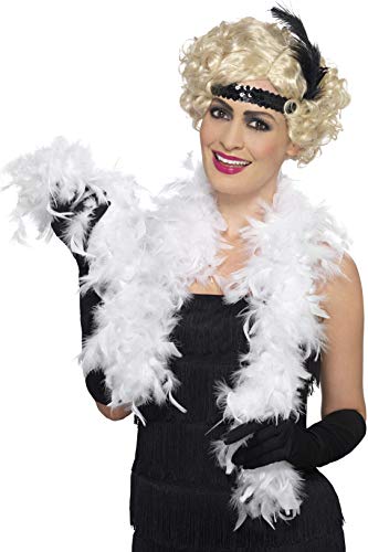 Smiffys Boa Feather, 50 g/150 cm - White