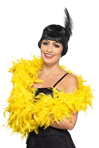 Smiffys 45195 Deluxe Boa Fancy Dress Costume Set, Yellow, One Size