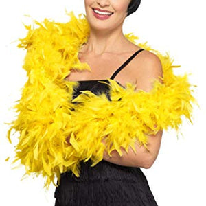 Smiffys 45195 Deluxe Boa Fancy Dress Costume Set, Yellow, One Size