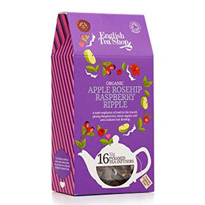 English Tea Shop Organic Apple Rosehip Raspberry Ripple, 16 Pyramid Tea Infusers (Pack of 6)
