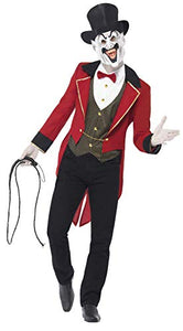 Smiffys Adult Men's Sinister Ringmaster Costume, Jacket, Mock Shirt, Mask and Top Hat, Cirque Sinister, Halloween, Size: M, 44007, Multicolor (Red/Black)