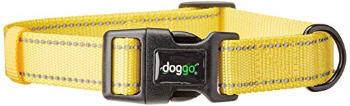 Doggo Reflective Nylon Dog Collar, Neon Yellow, Large | Doggo