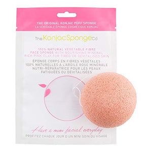 Konjac Sponge French Clay Facial Sponge Puff, Pink