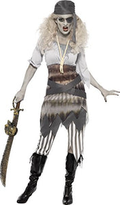 Smiffys Adult Women's Ghost Ship Shipwrecked Sweetie Costume, Dress, Leggings, Belt, Eyepatch and Bandana, Ghost Ship, Halloween, Size: L, 24363