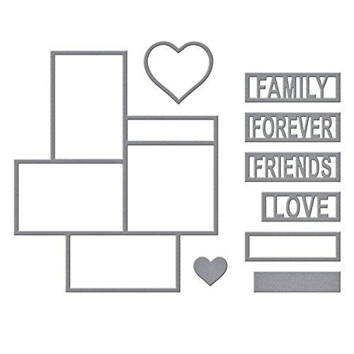 Spellbinders Shapeabilities Friends & Family Frames Timeless Heart Collection Etched/Wafer Thin Dies